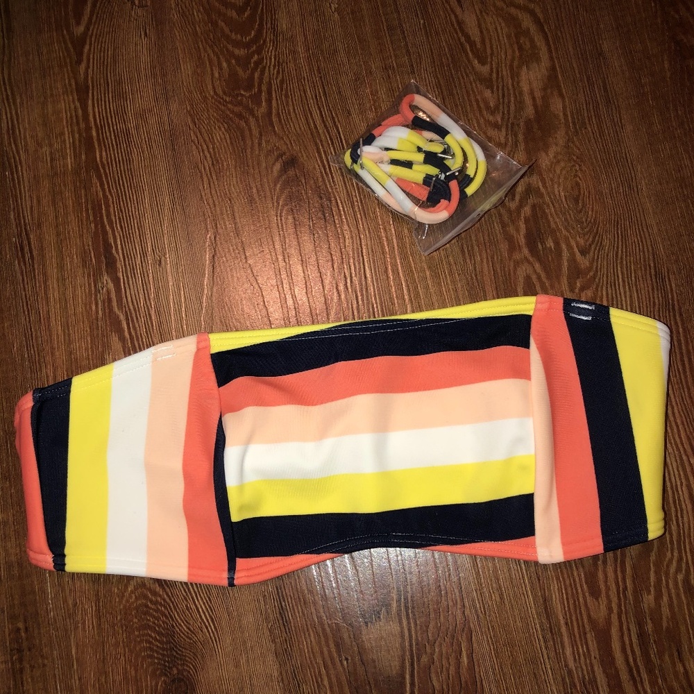 Striped Bandeau Bikini Top